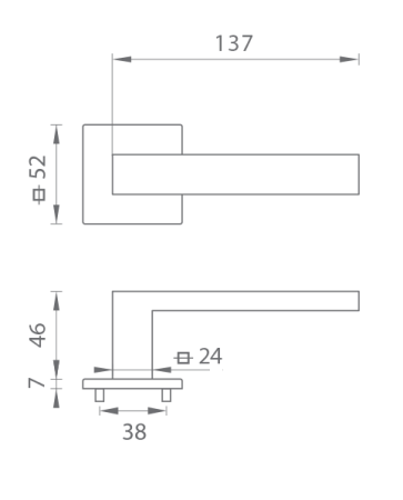 Okucia drzwiowe MP TI - KWADRATOWE - HR 4275Q 7S (OCS - Chrom szczotkowany)
