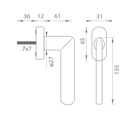 Okucia okienne MP DK Eliptica-R 3098 (BS - Czarny mat)