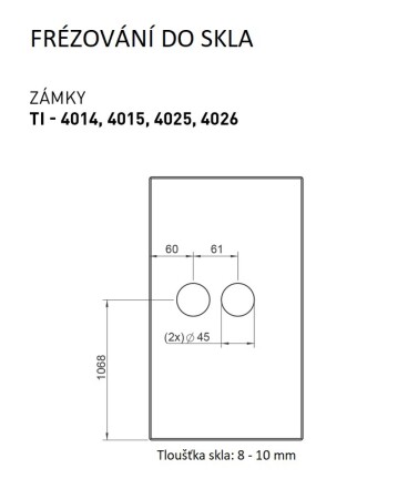 Szkło MP LOCK z klamką SONIA 4015 - PZ (T - Tytan)
