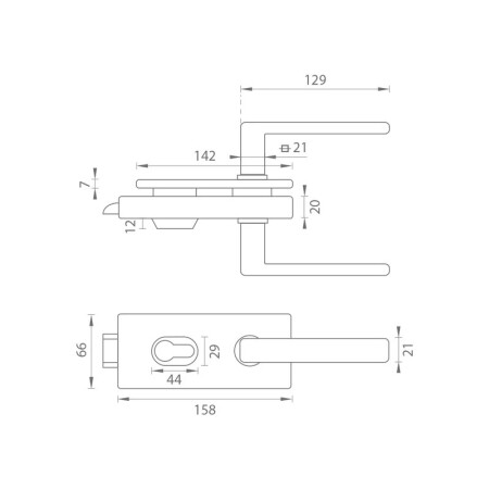 Szkło MP LOCK z klamką SONIA 4015 - PZ (OCS - Chrom szczotkowany)