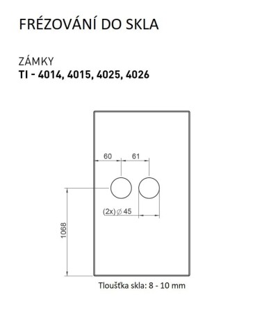 Szkło MP LOCK z klamką SONIA 4015 - PZ (OCS - Chrom szczotkowany)