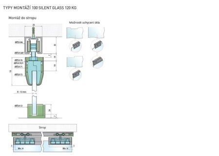 SYSTEM PRZESUWNY MP SERIA 100 CICHY SZKLANY 120 KG