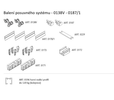 SYSTEM PRZESUWNY MP SERIA 100 CICHY SZKLANY 120 KG