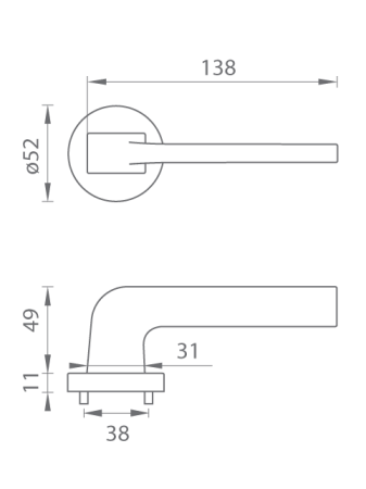 Okucia do drzwi SUPRA - R 3097 (BS - Czarny mat)
