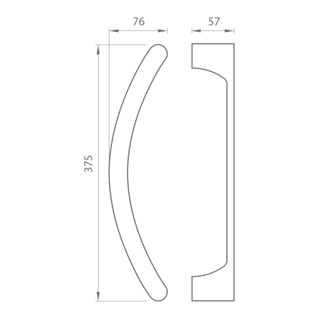 Klamka MP CB - HANDLE ONE 350 (matowa szara (C04))