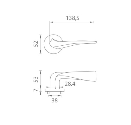 Okucia drzwiowe MP Dalia - R 7S (BS - Czarny mat)