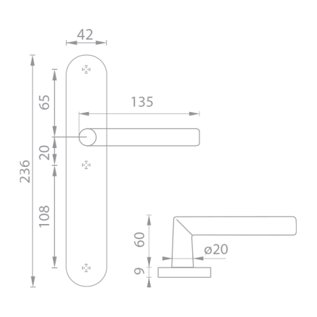 Okucia drzwiowe MP Favorit Special - SOD (STAL NIERDZEWNA SZLIFOWANA)