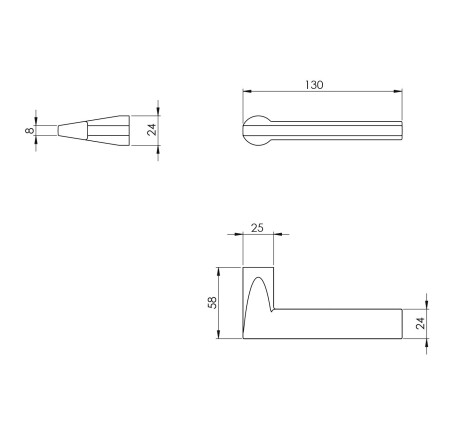 Okucia drzwiowe MP VM - ATLANTA (OC - chrom błyszczący)
