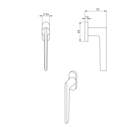 Klamka okienna Euro MP Lieve (MG - Moon grey)