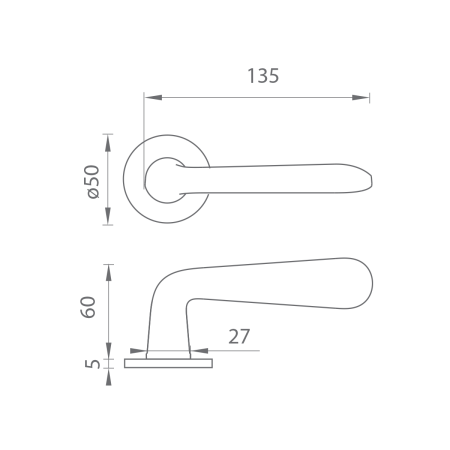 Okucia drzwiowe MP VM - SNAPP - R (Szarobeżowy mat)