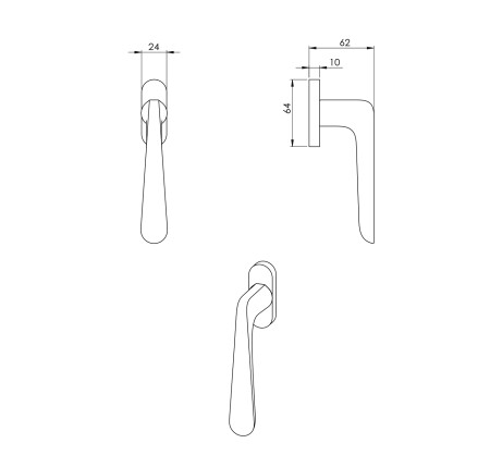 Klamka okienna Euro MP Pepe (MG - Moon grey)