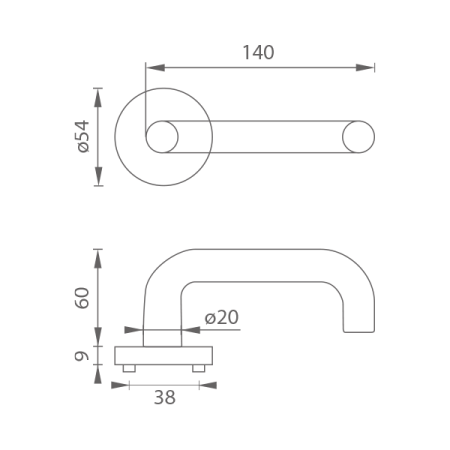 Okucia drzwiowe MP COSLAN - R (BS - Czarny mat)