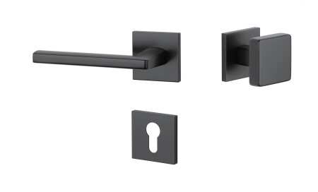 Okucia drzwiowe MP Pyrola - HR 7S (BS - Czarny mat)