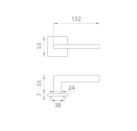 Okucia drzwiowe MP Pyrola - HR 7S (HNM - Brąz matowy)
