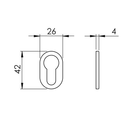 Rozeta drzwiowa MP VM - 4UOR (MG - Moon grey)