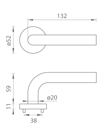 Okucia drzwiowe MP TI - MONA - R 2001 (BS - Czarny mat)