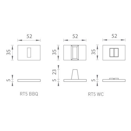 Rozeta drzwiowa MP TI - RT5 (BS - Matowa czerń)