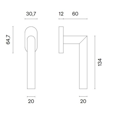 Klamka okienna euro MP SH - DK - OWALNA - 1701 (OLV PVD - Mosiądz polerowany PVD lakierowany)