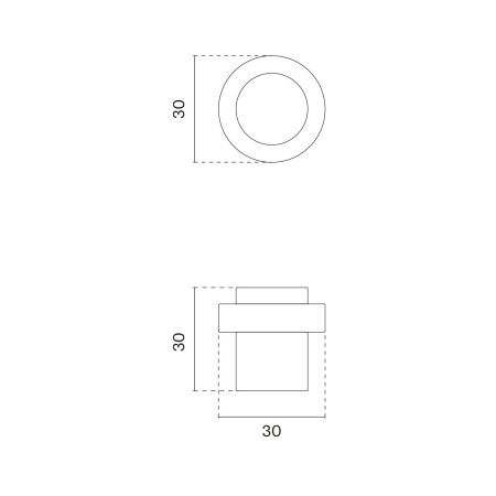 Odbojnik do drzwi MP SH 1722 (BS - matowy czarny)
