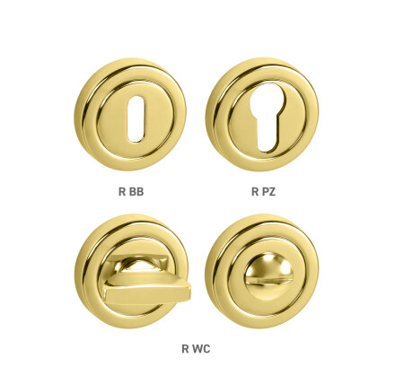 Rozeta drzwiowa MP TI - R dzielona (OLV - Mosiądz lakierowany polerowany)