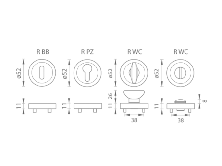 Rozeta drzwiowa MP TI - R dzielona (OGS - Brąz szczotkowany matowy)