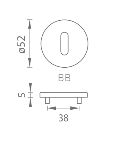Rozeta drzwiowa MP TI - R 5S (BN - Stal nierdzewna szczotkowana)