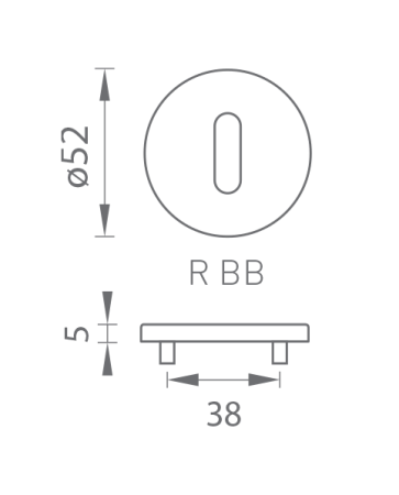 Rozeta drzwiowa MP TI - R 5S (BS PVD - Czarny matowy PVD)