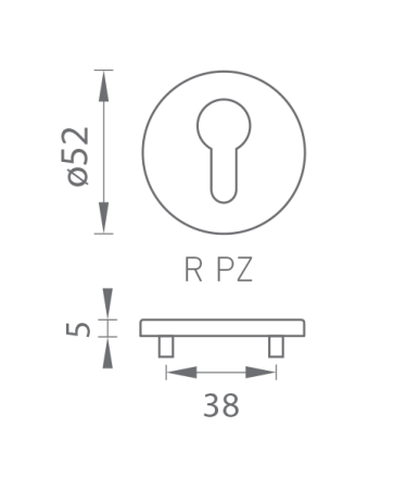 Rozeta drzwiowa MP TI - R 5S (BS PVD - Czarny matowy PVD)