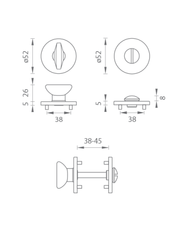 Rozeta drzwiowa MP TI - R 5S (OLS - Mosiądz szczotkowany)