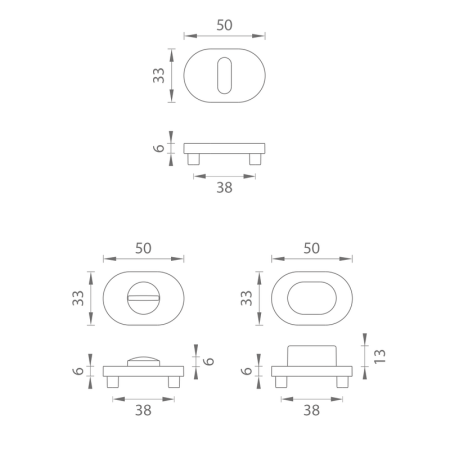 Rozeta drzwiowa MP MPK - IMPRESSA - OR (OLS - Mosiądz szczotkowany)