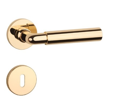 Okucia drzwiowe MP AS - FICARIA - R 7S (OLV - Mosiądz lakierowany polerowany)