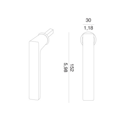 Klamka okienna Euro MP VM - DK - BAAR - R mini (WS - White matt)