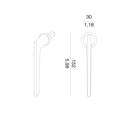 Klamka okienna Euro MP VM - DK - LIEVE - R mini (WS - Biały mat)