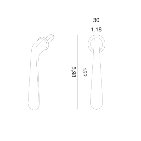 Klamka okienna Euro MP VM - DK - PEPE - R mini (OGS - Matt bronze)
