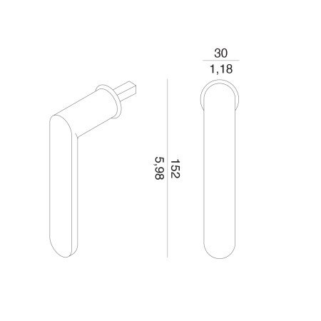 Klamka okienna Euro MP VM - DK - PURE - R mini (BS - Czarny mat)
