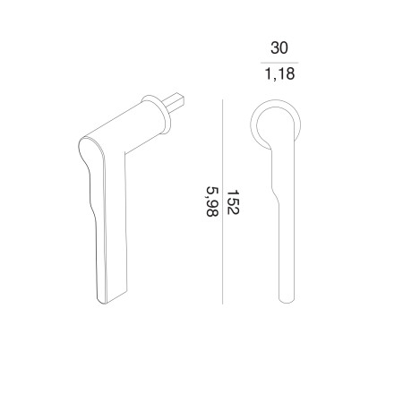 Klamka okienna Euro MP VM - DK - WIND - R mini (OC - chrom błyszczący)