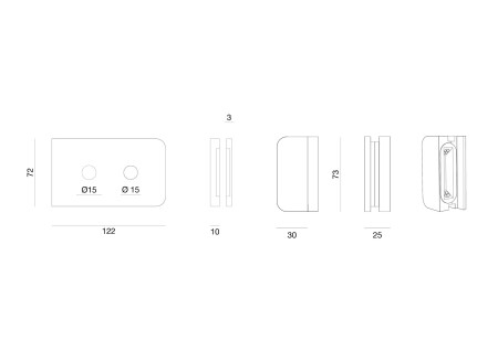 Zamek do drzwi szklanych MP VM - TOTAL GLASS (BS - Matowy czarny)