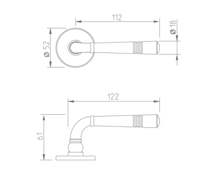 Okucia drzwiowe MP TI - DIADEM - R 4009 5S (OLV - Mosiądz lakierowany polerowany)