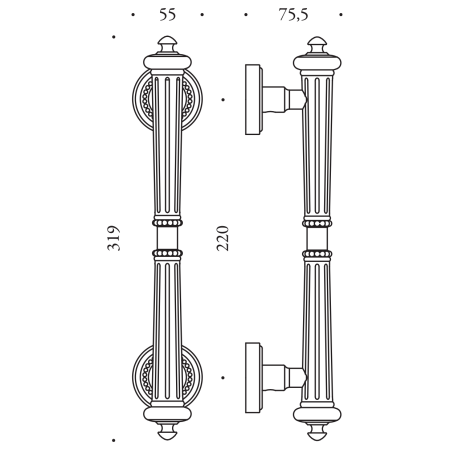 Klamka MP CB - HANDLE BYBLOS - 319/220 (BSV - błyszczący brąz)