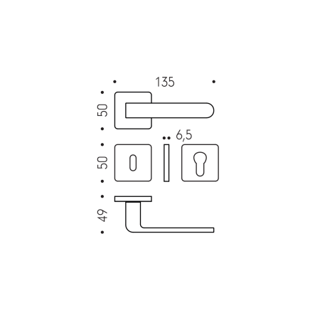 Okucia drzwiowe MP CB - FEDRA AC11 - HR (matowa miedź PVD)