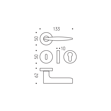 Okucia drzwiowe MP CB - GAIA GR11 - R (chrom matowy)