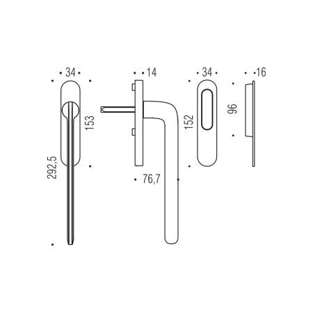 Klamka do portalu przesuwnego MP CB - HS PORTAL ID313 - klamka/skorupa (złoto matowe)