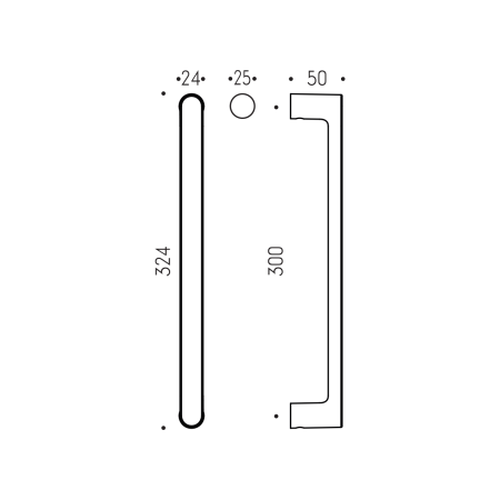 Klamka MP CB - LUND HANDLE - 324/300 (matowy grafit)