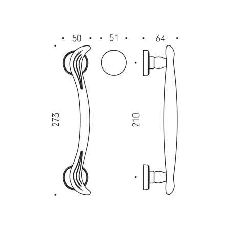 Klamka MP PIUMA - 273/210 (Antyczny brąz)