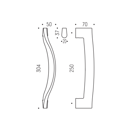Klamka MP SQUARE - 304/250 (Miedź matowa PVD)