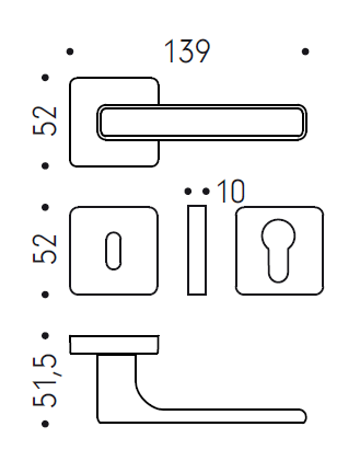 Okucia drzwiowe MP MOOD DUEQ - HR (Czerwony mat)