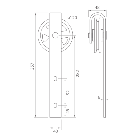 System przesuwny MP VINTAGE 1 z szyną 2m (BS - Czarny mat)