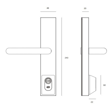 Klamka antypaniczna MP JNF - SH PZ z wkładką - IN.20.950 (BN - Stal nierdzewna szczotkowana)
