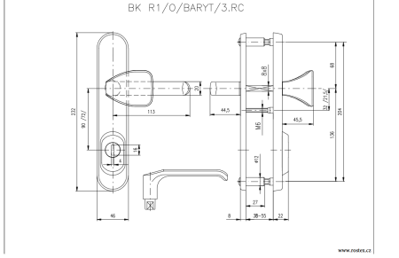 Okucia zabezpieczające ROSTEX BK R4/O BARYT (TYTANIOWE ZŁOTO)