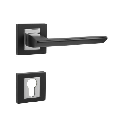 Okucia do drzwi MP Jasper HR (BS/OC - Czarny mat / błyszczący chrom)